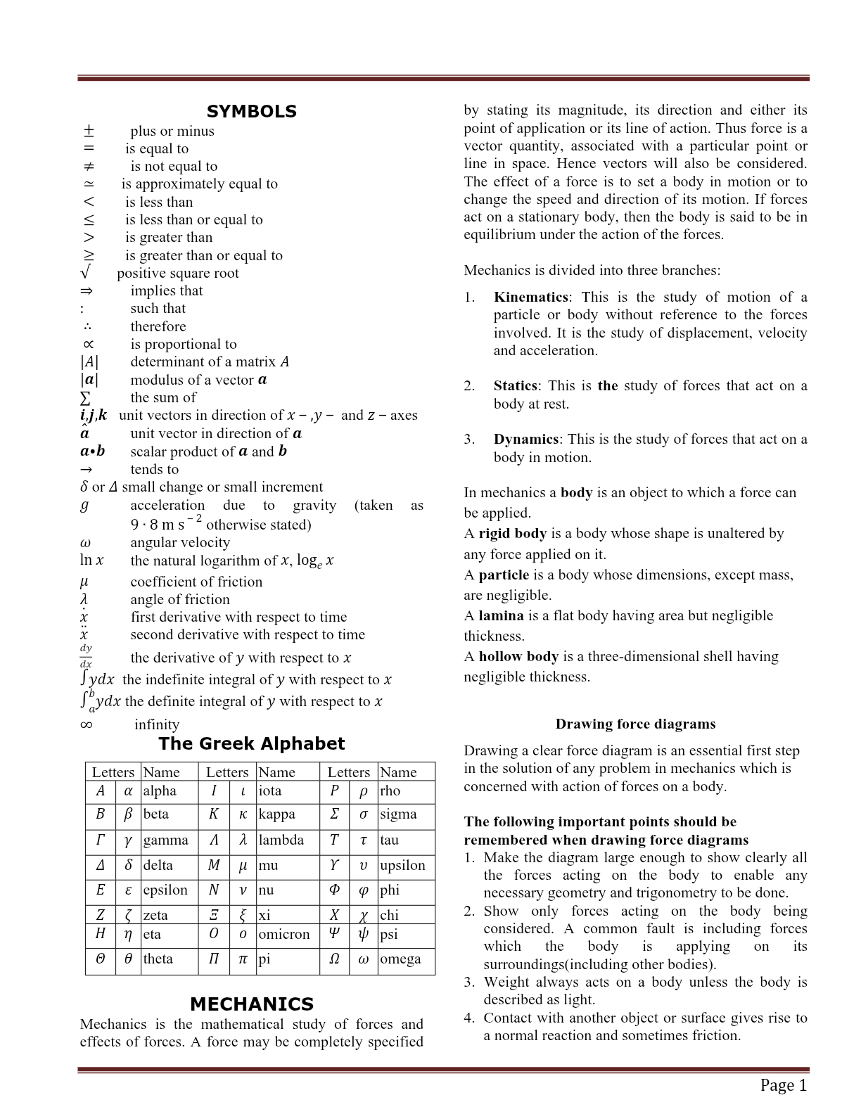 Mechanics