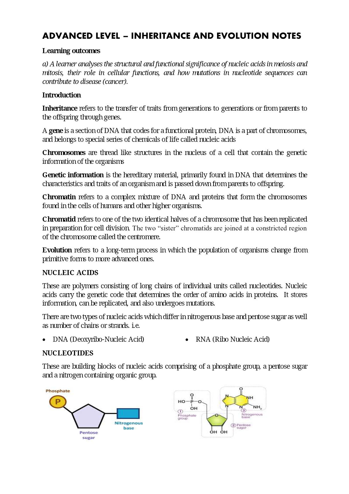 A LEVEL INHERITANCE NOTES PART 1