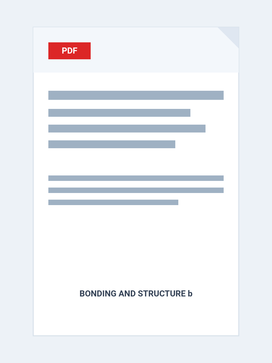 Bonding and structure