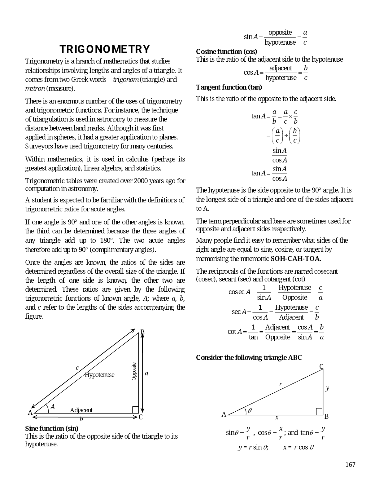 Trigonometry concepts