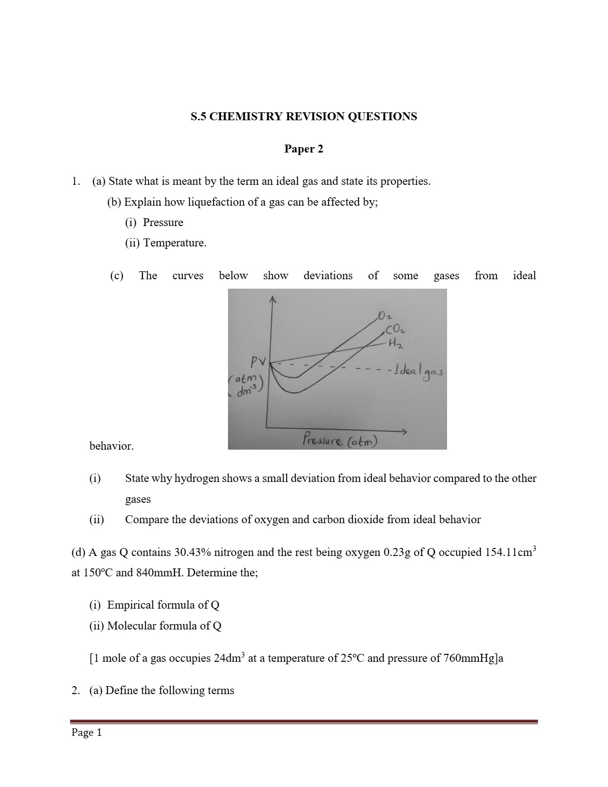s.5 chemistry discussion items