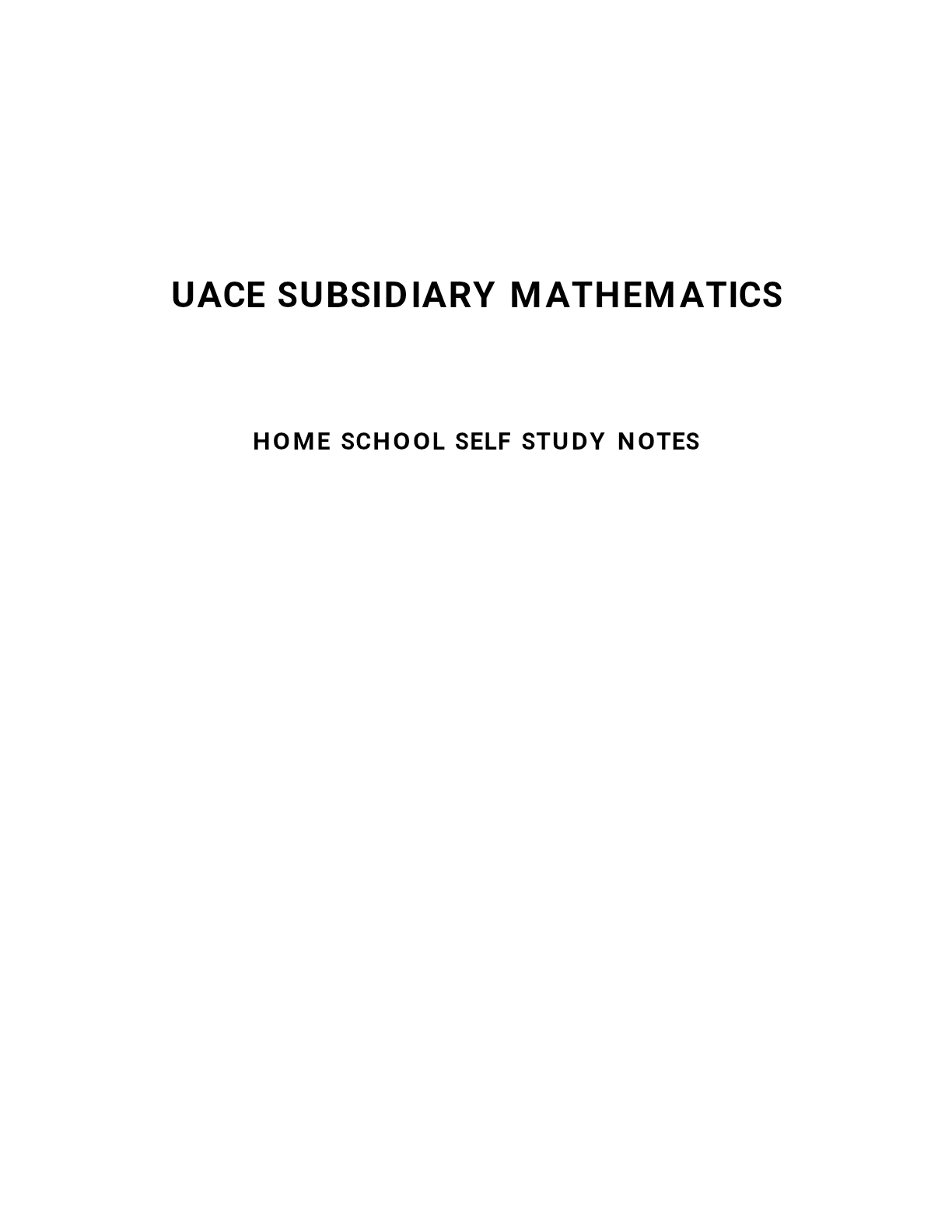 Sub math notes
