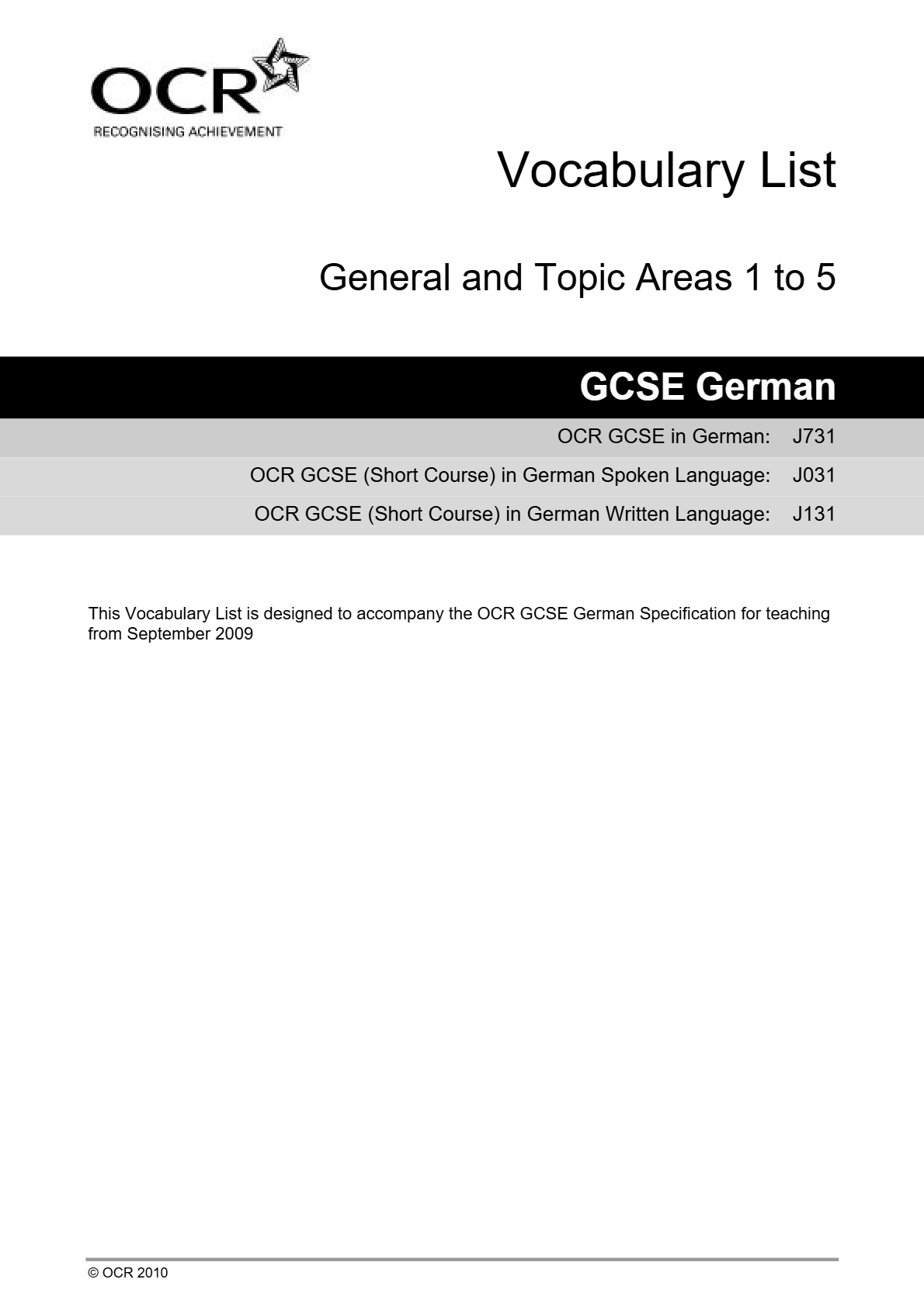vocabulary german