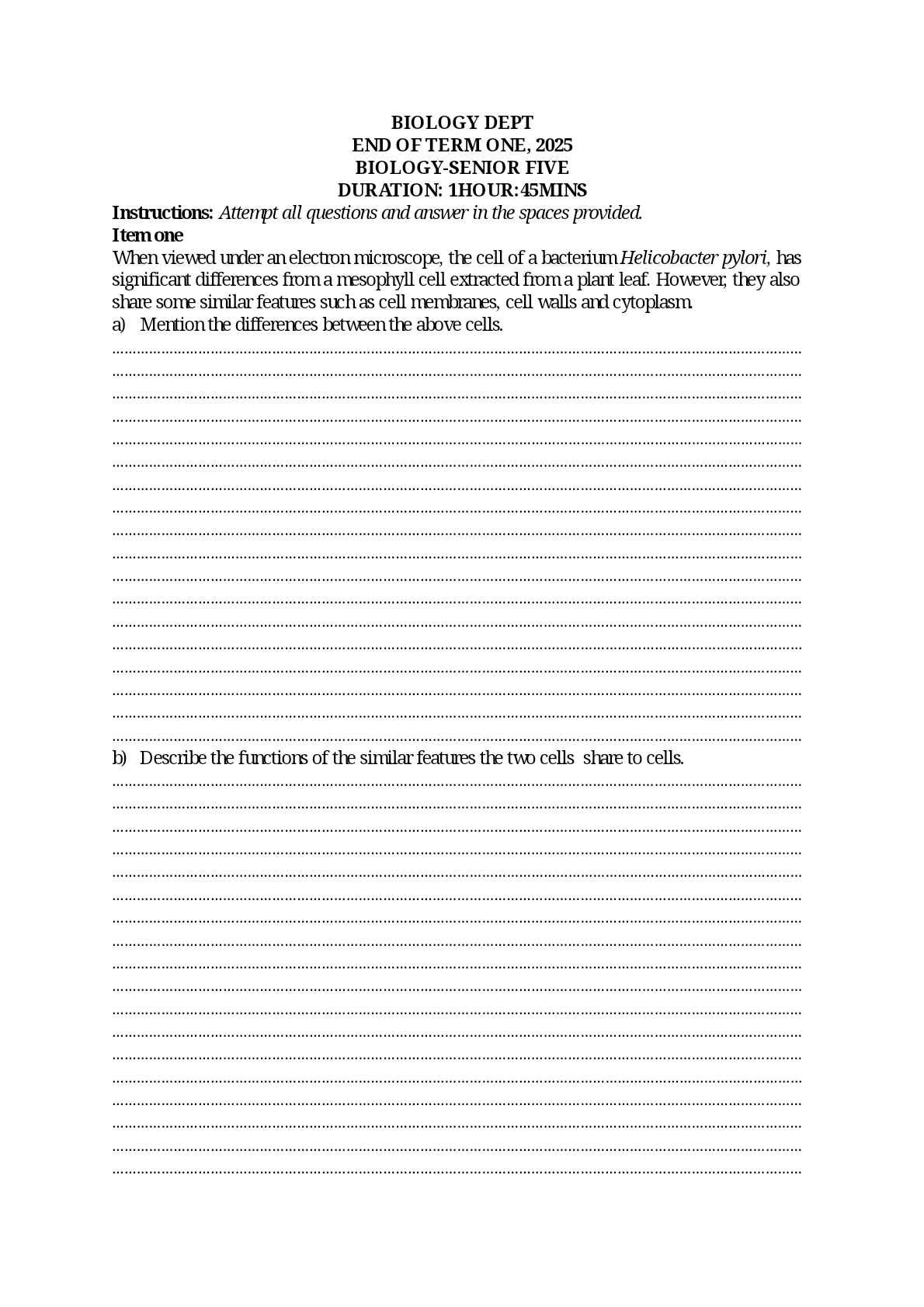 BIO 1 S,5