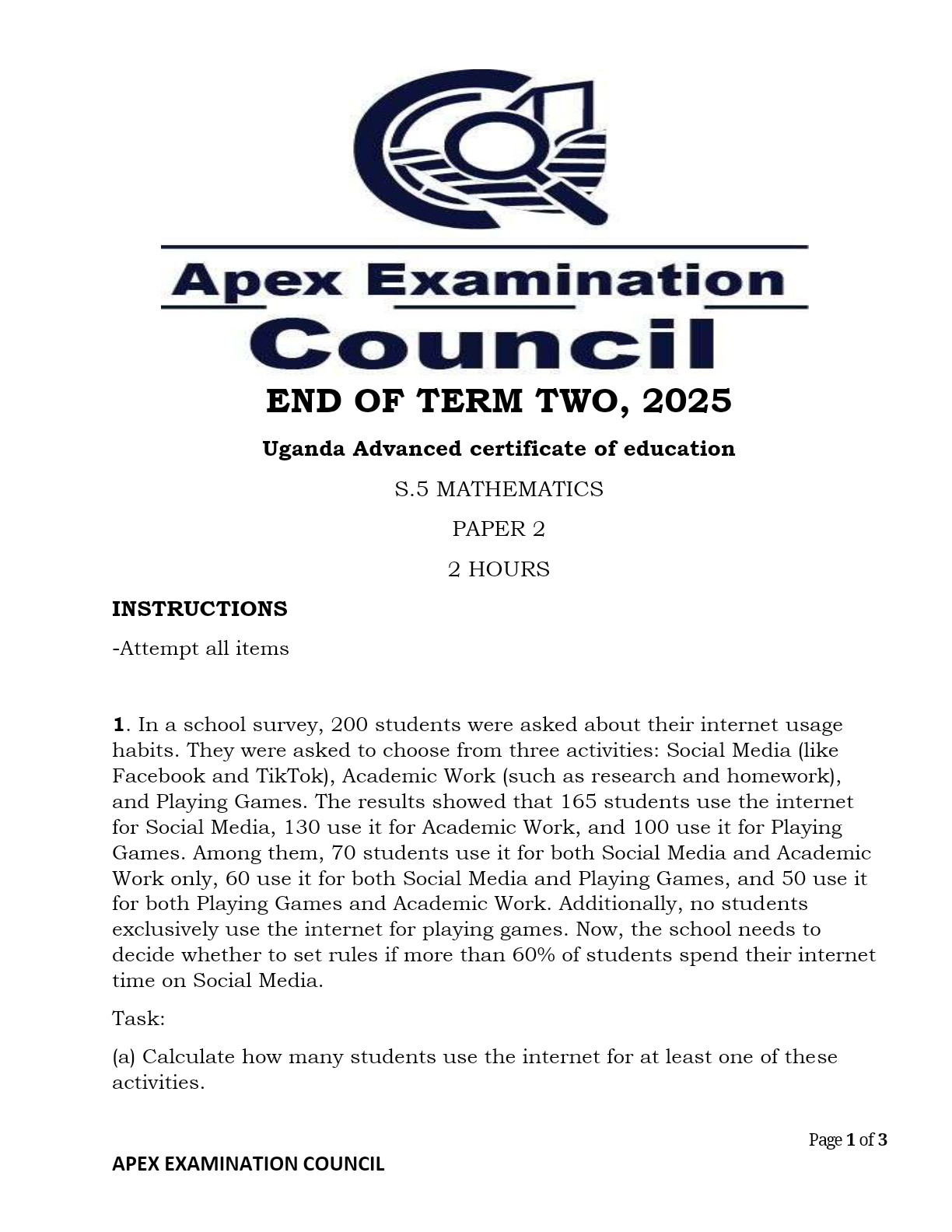 s.5 MATHS PAPER 2 EOT 2_070305