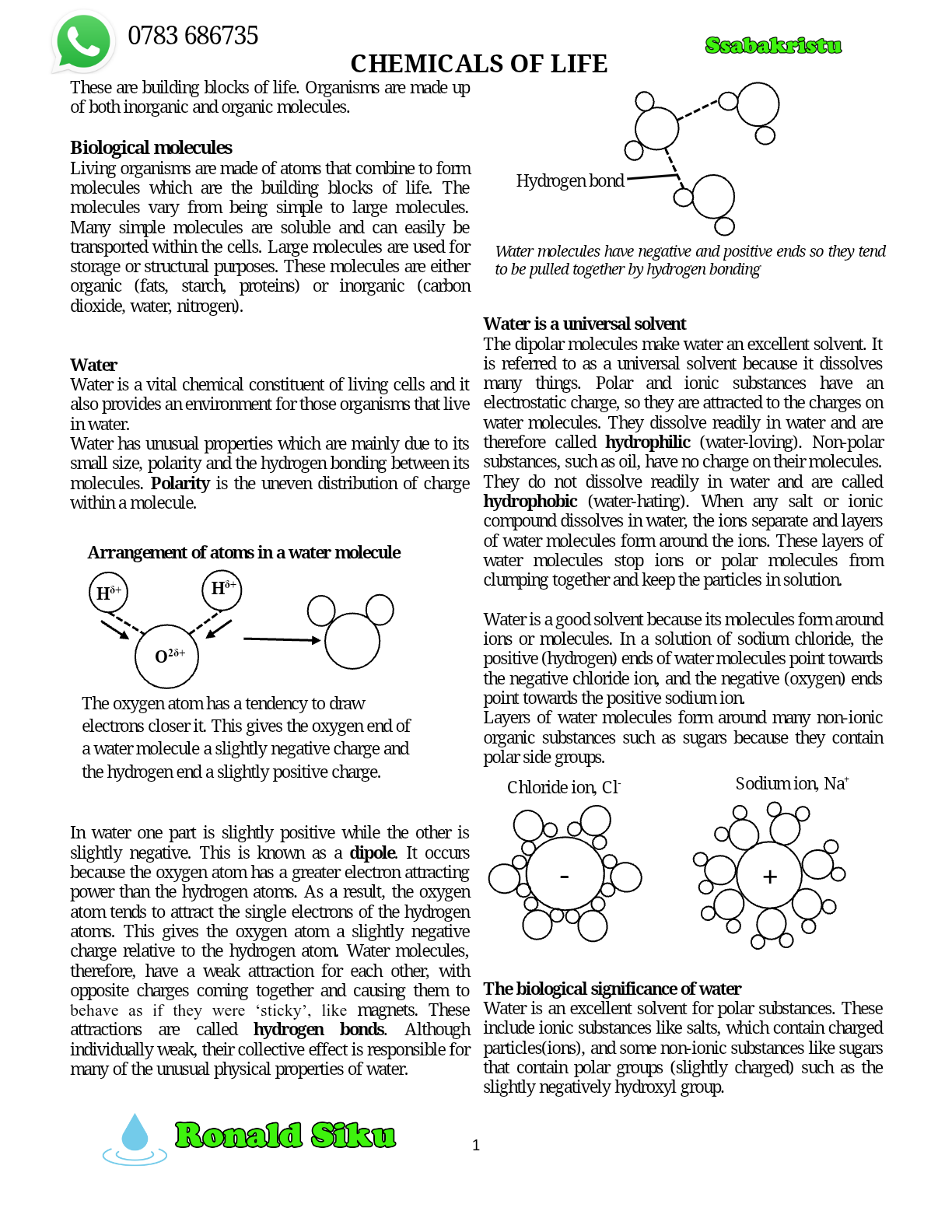 Chemicals of life