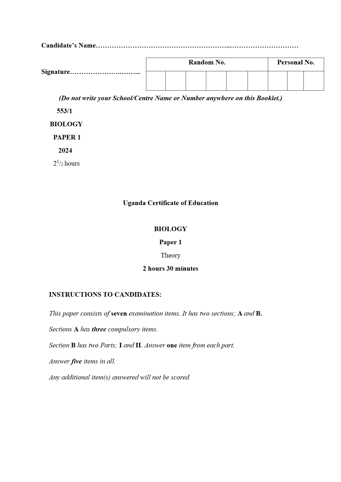 S.4 REVISION ITEMS