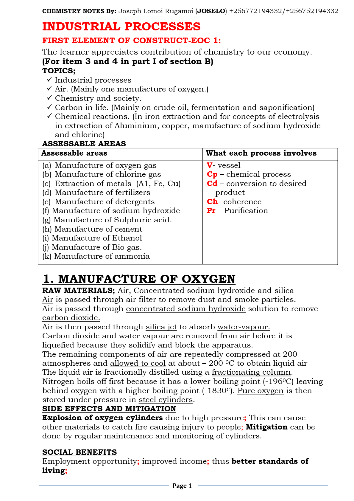 industrial processes