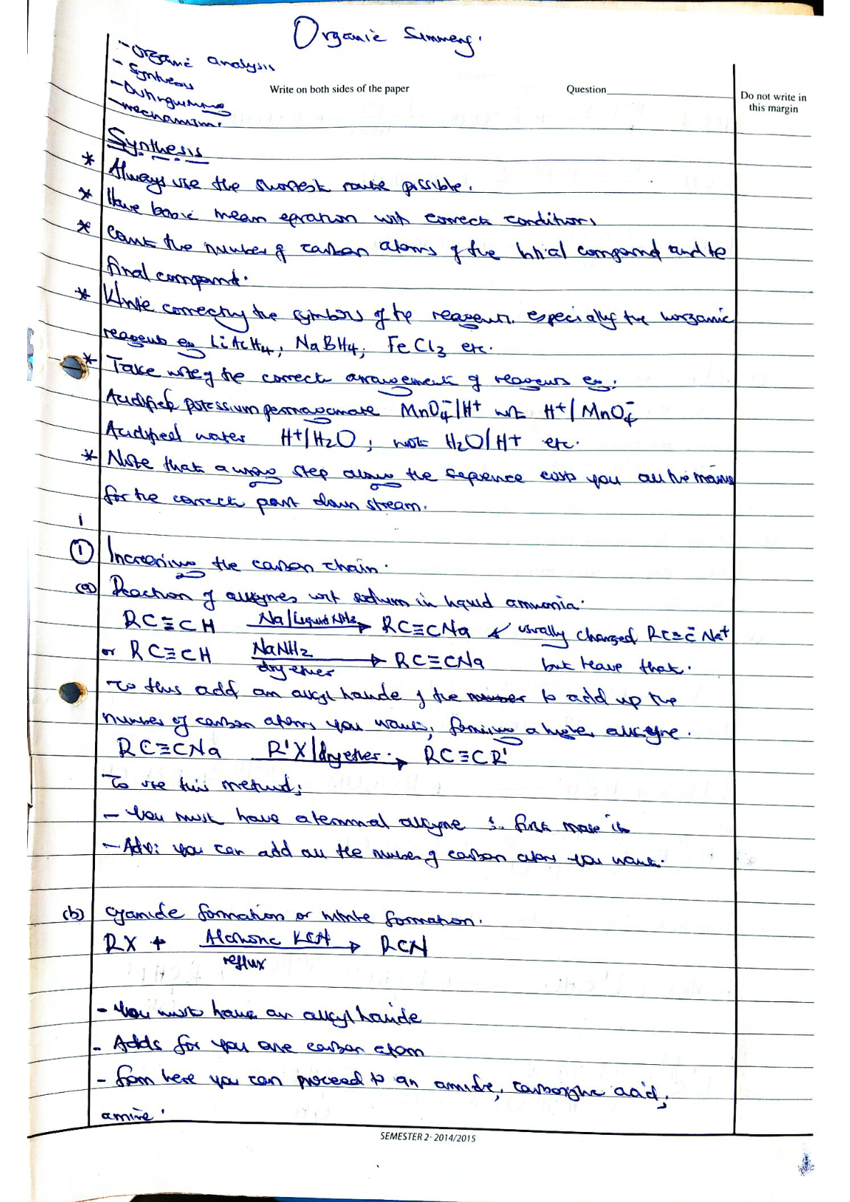 Municel organic chemistry summary