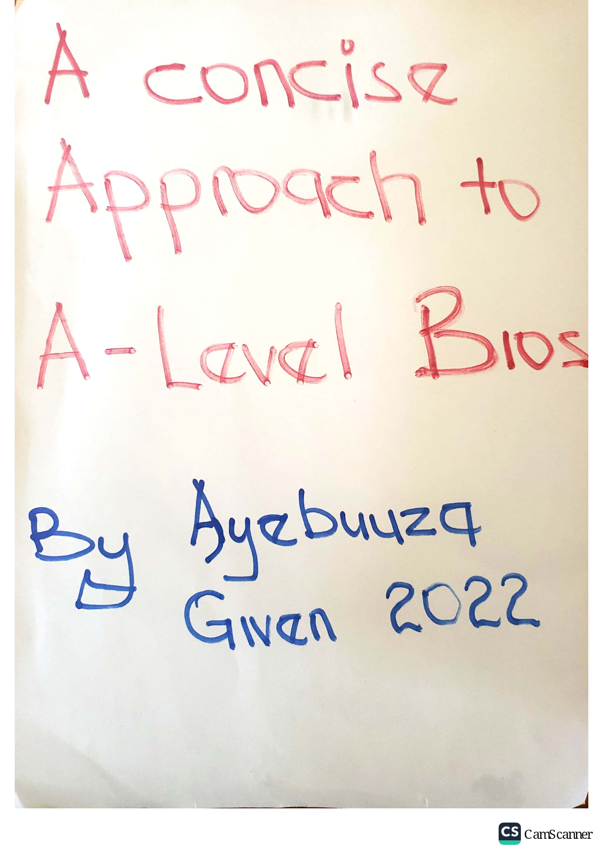 A level Biology Summary