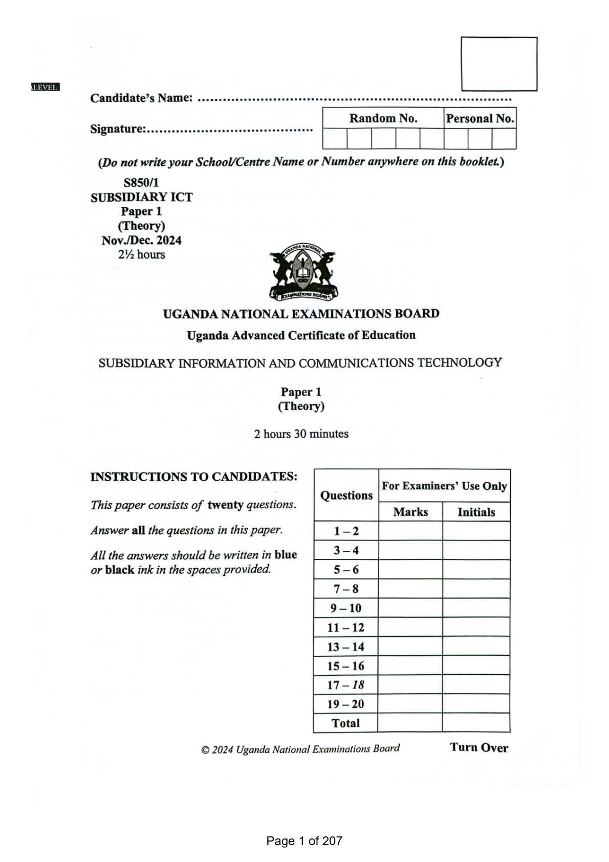 uneb ict papper s4