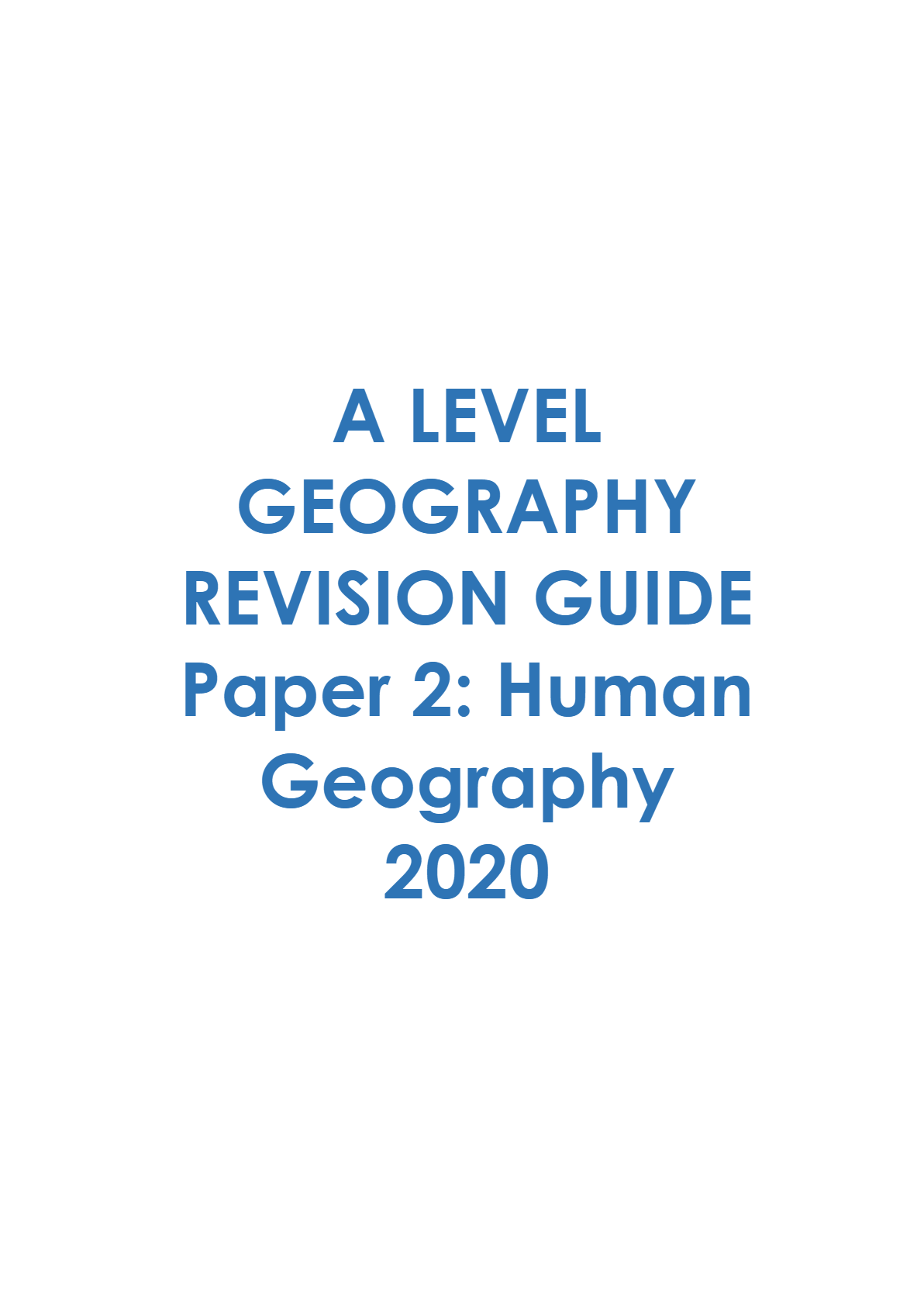 human geography notes a level pdf