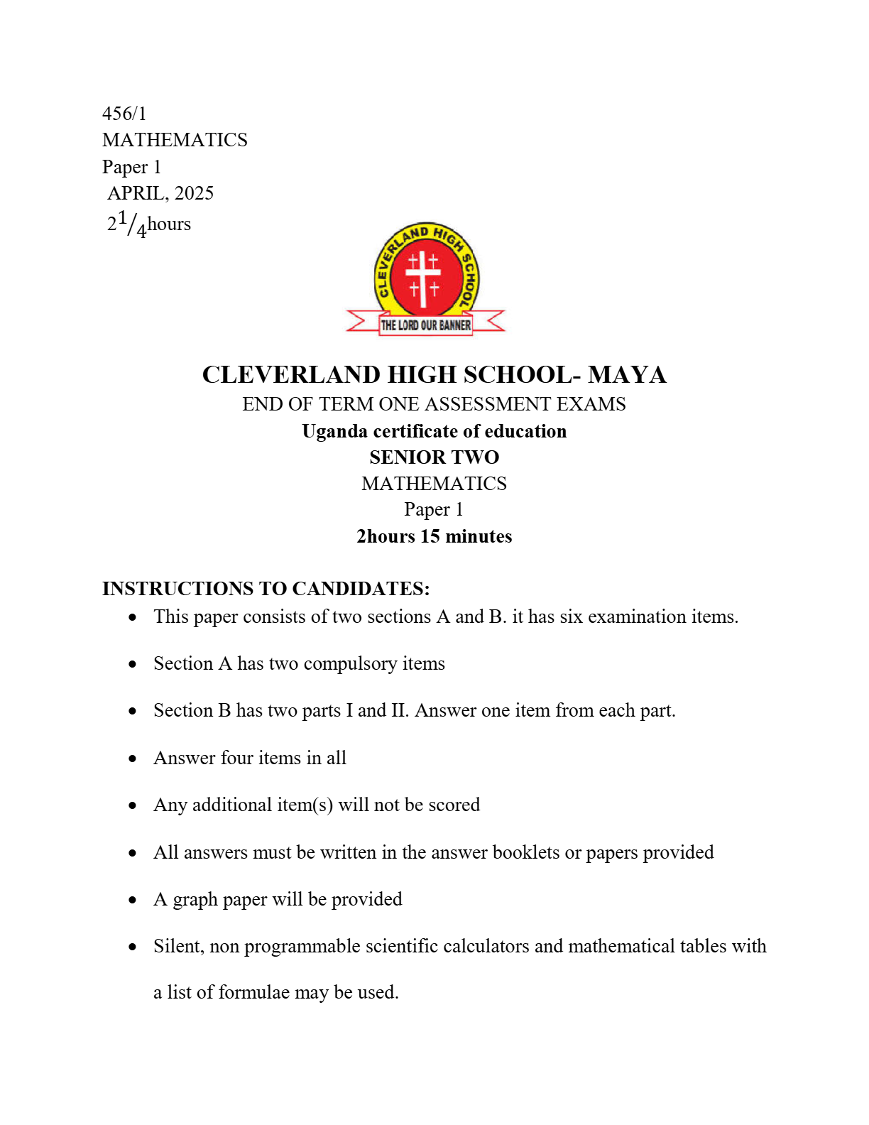 CHS S2 MATHS EOT1 2025 .pdf