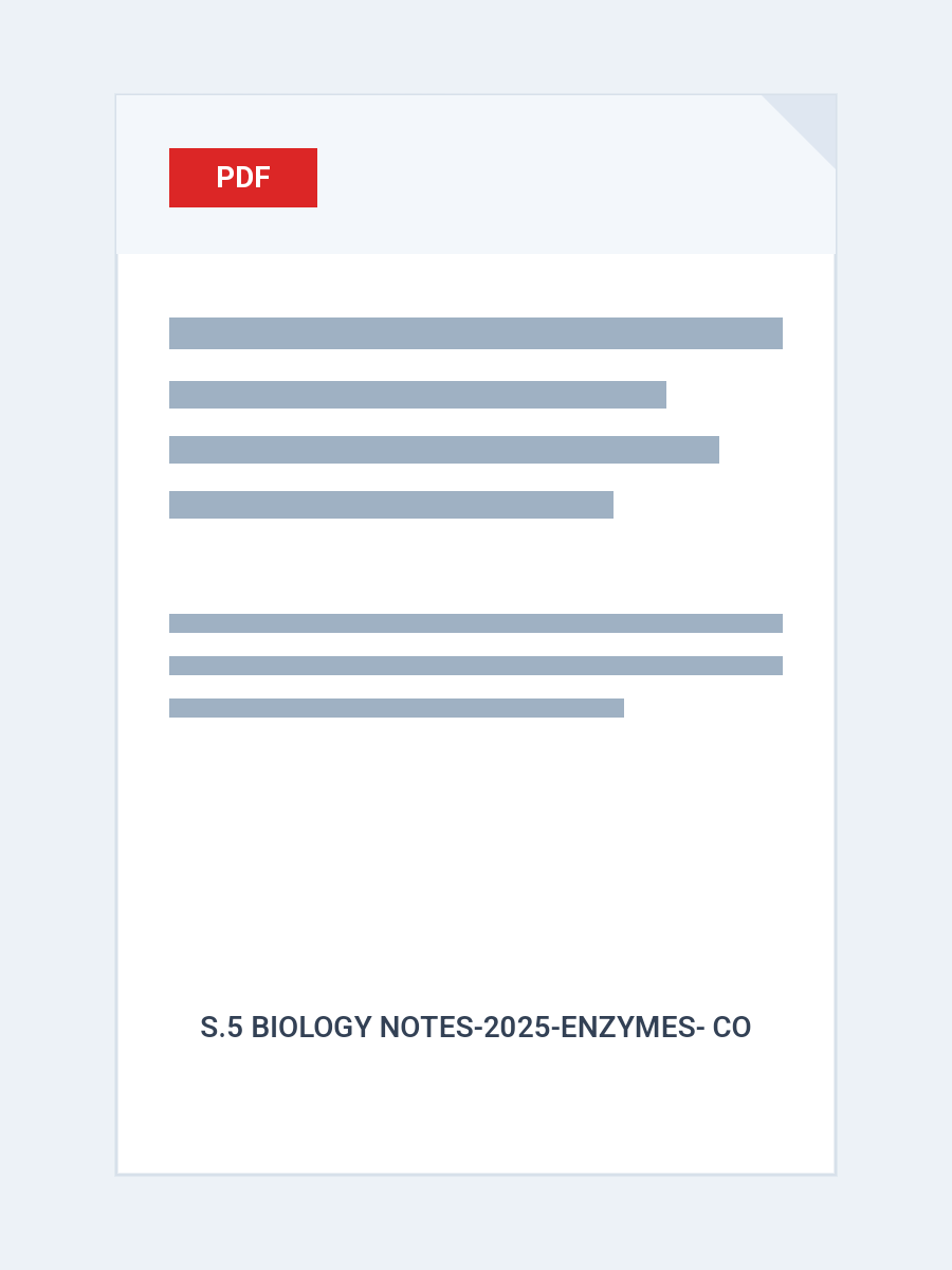 S.5 biology enzymes notes
