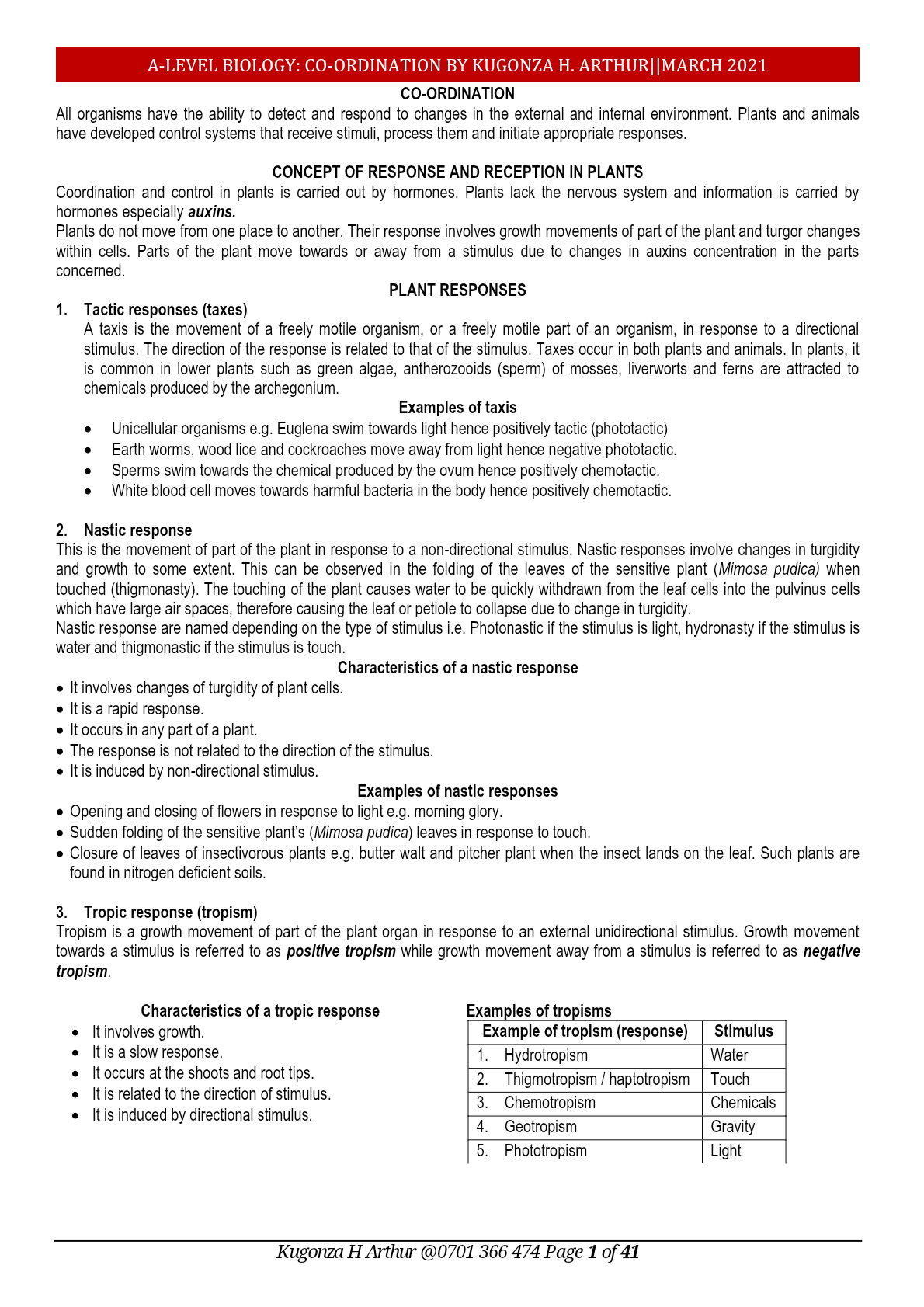 A-LEVEL COORDINATION (KUGONZA)