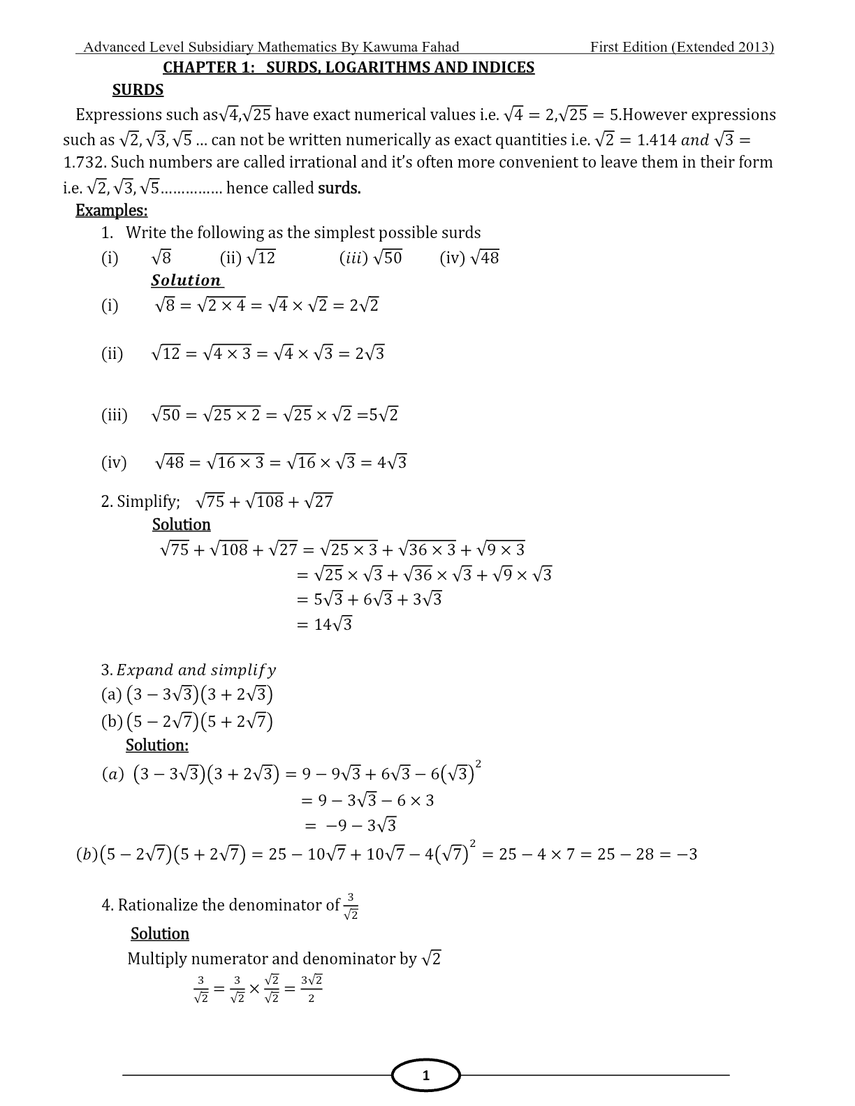 Sub math notes