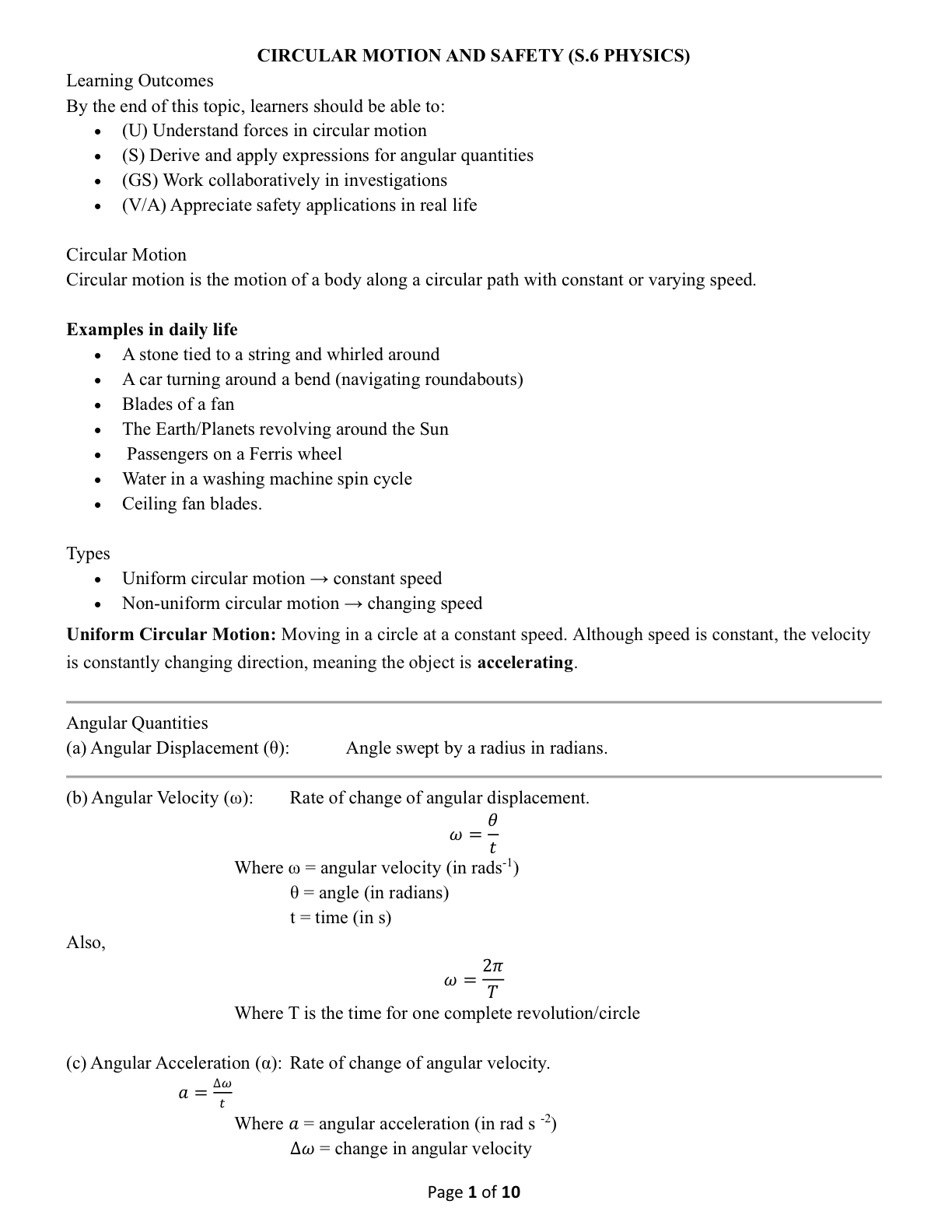 Circular motion