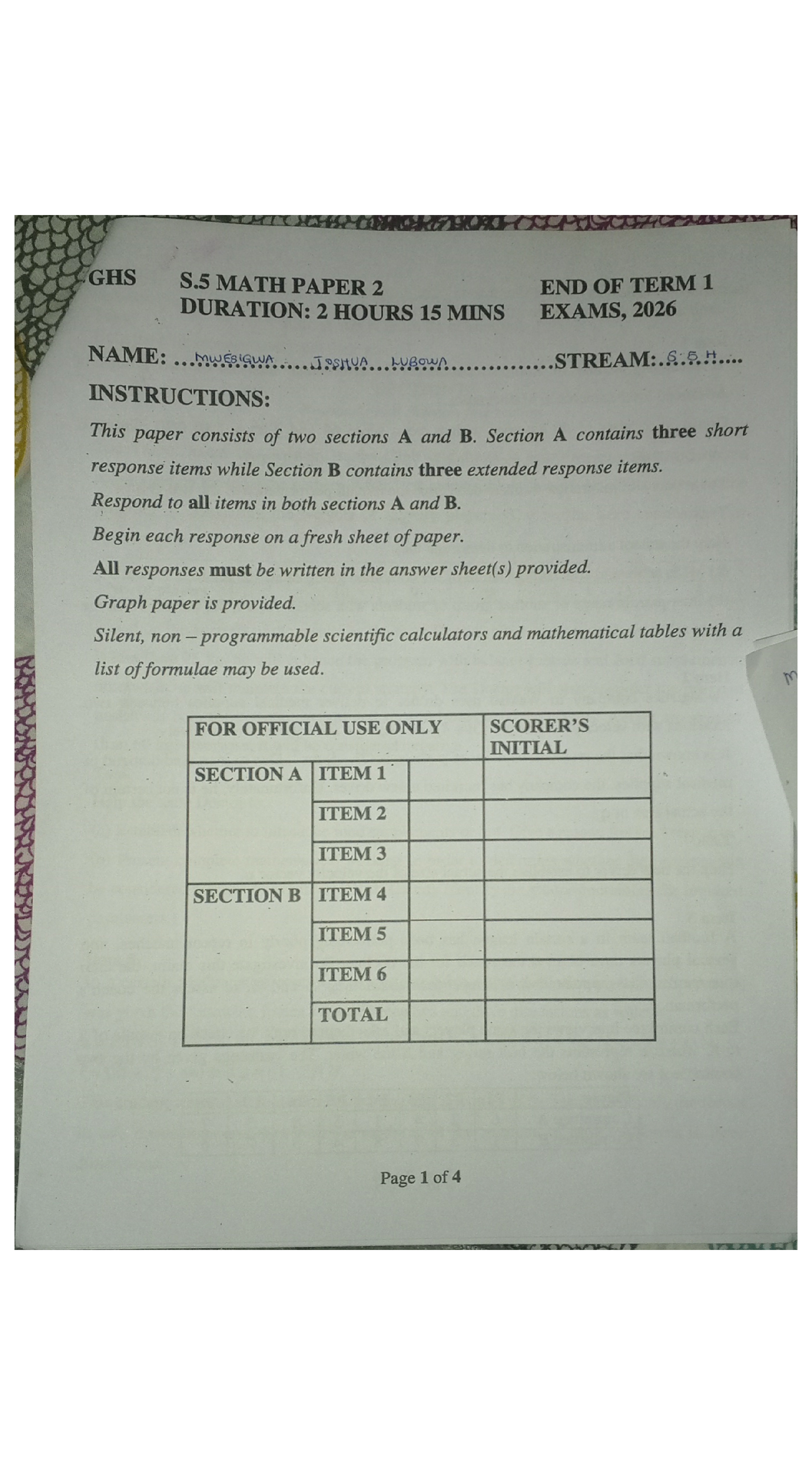 S5 math paper 2