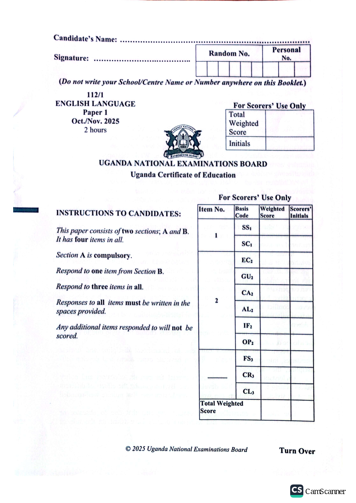 UCE ENG UNEB 2025