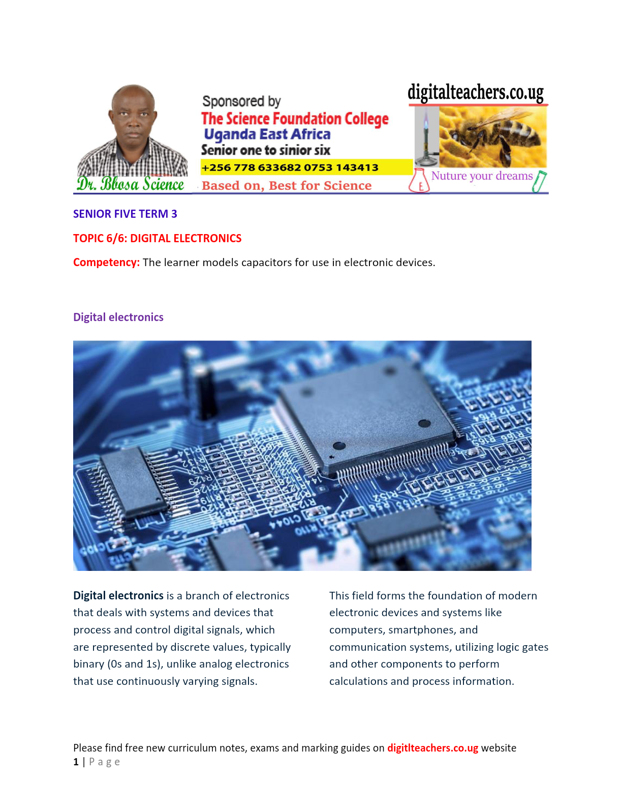 Digital electronics physics
