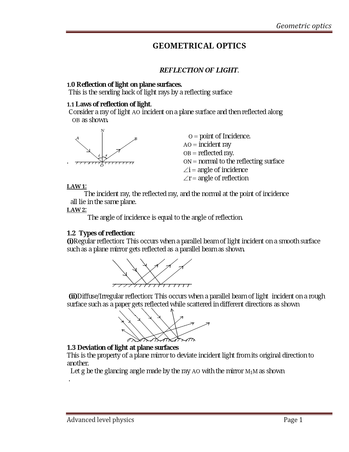 GEOMETRICAL OPTICS-1
