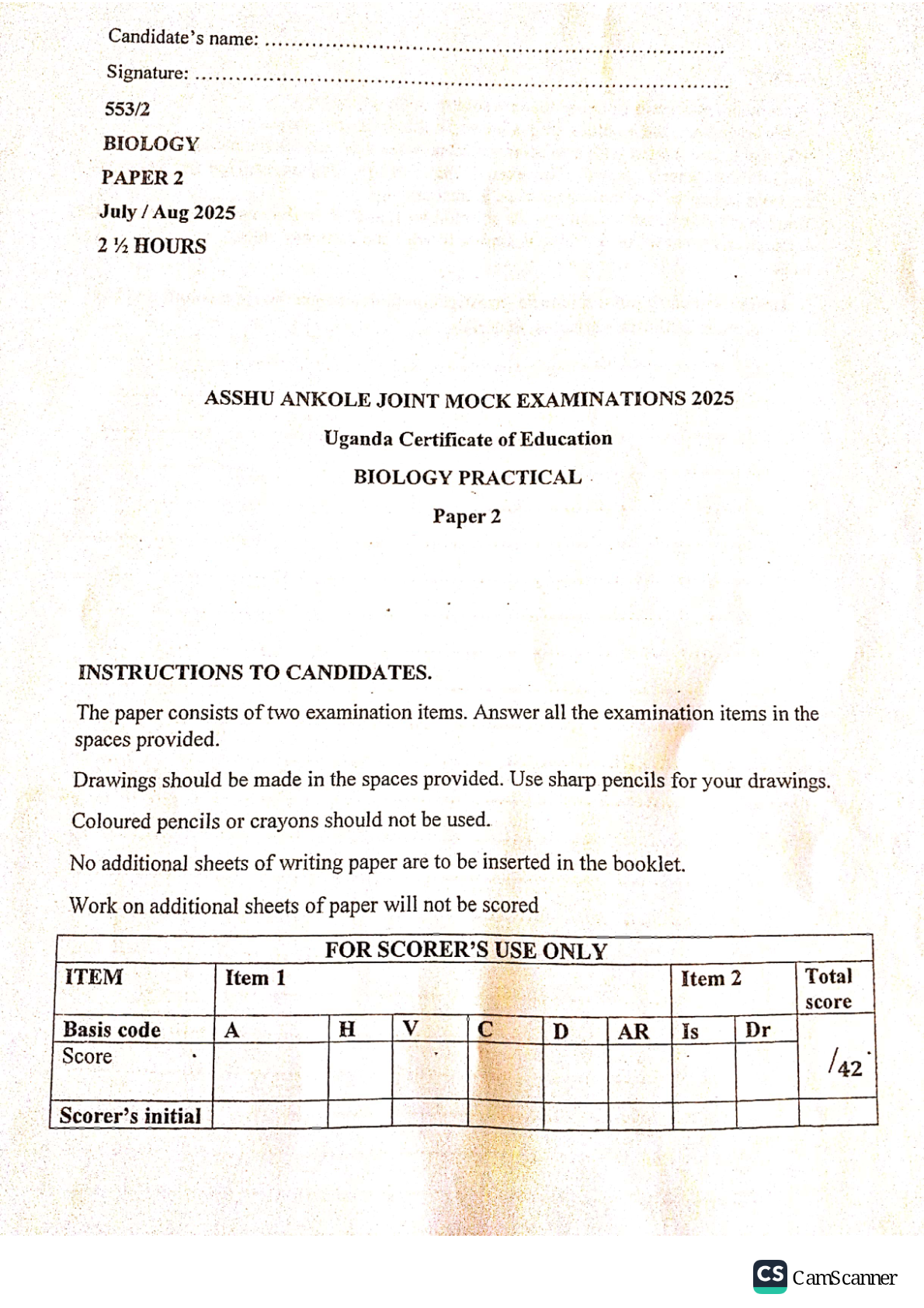 Asshu-Ankole Bio 2 O'level.  (1)