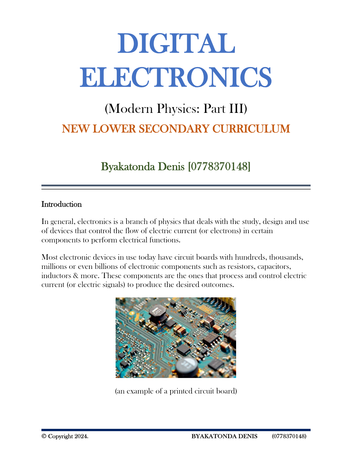 DIGITAL ELECTRONICS - Best Notes (New Curriculum)