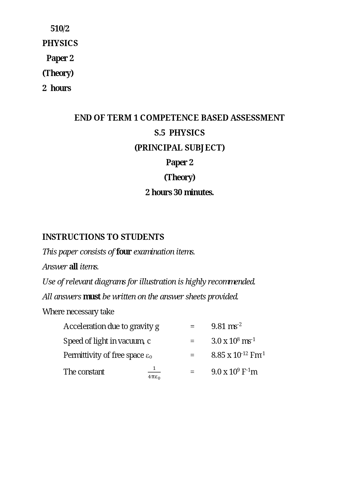Physics P2