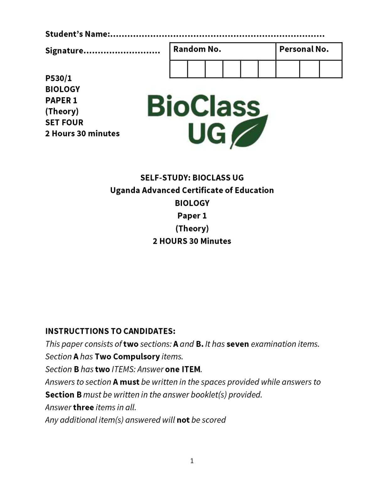 Biology P1