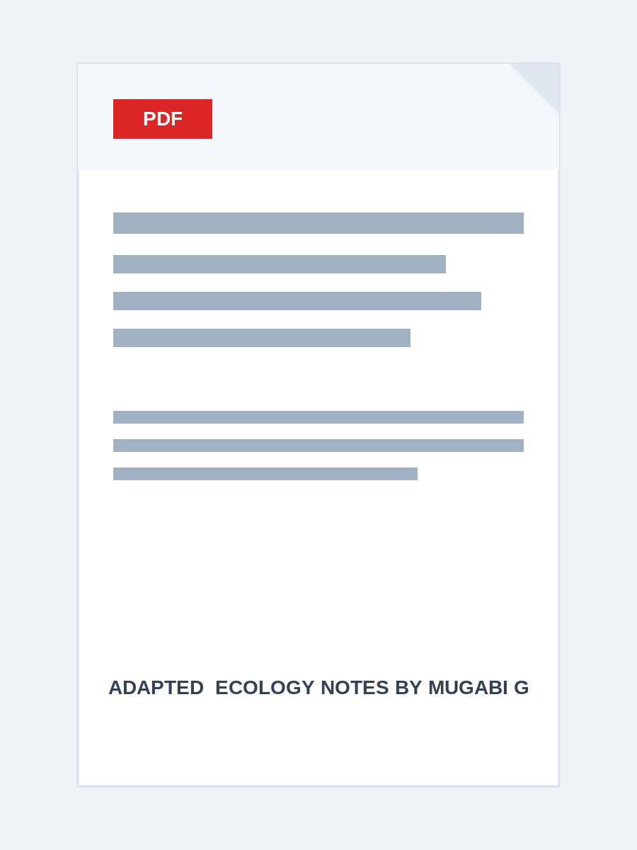 ADAPTED ECOLOGY NOTES