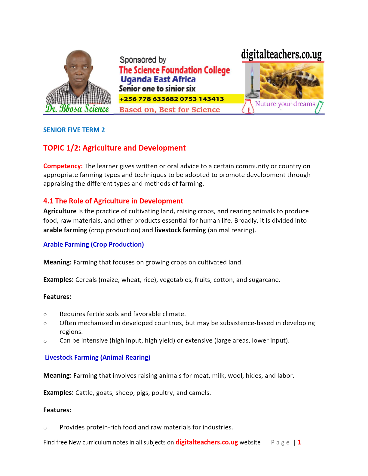 New-curriculum-A-level-Geography-topic-4-Agriculture-and-Development