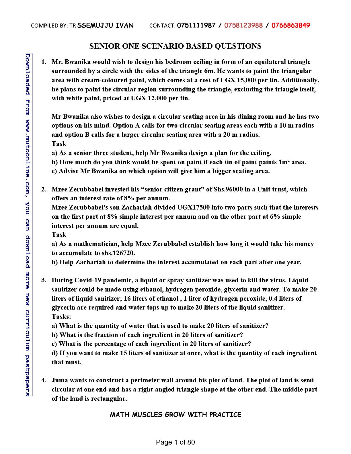 mathematical scenario  based  items