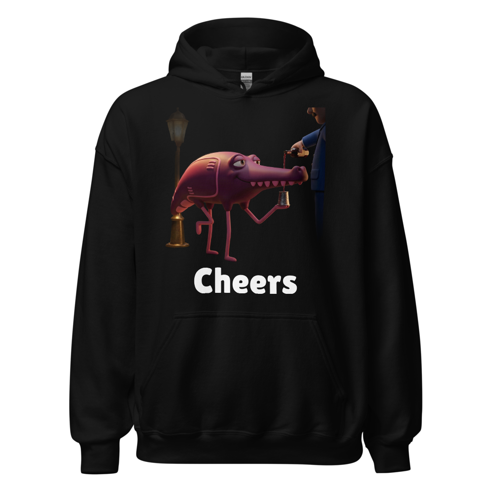 Whistlepip Hoodie — “Cheers” — Black