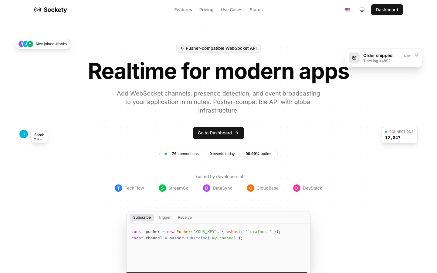 Sockety – Realtime Communication SaaS Platform