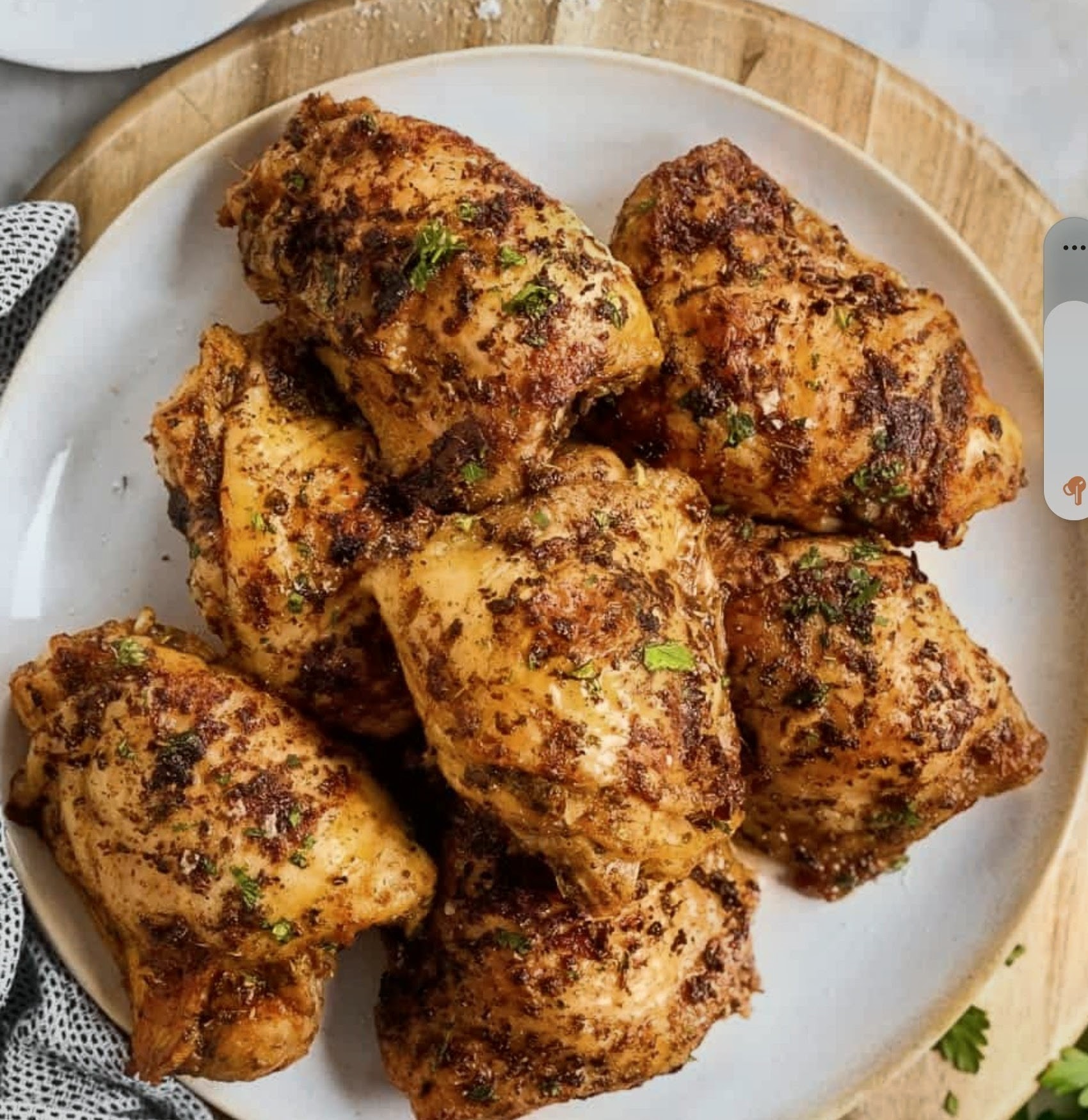 Peppered chicken thigh