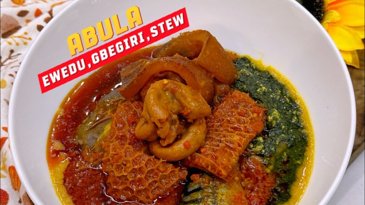Amala with Ewedu & Gbegiri/ Assorted meats