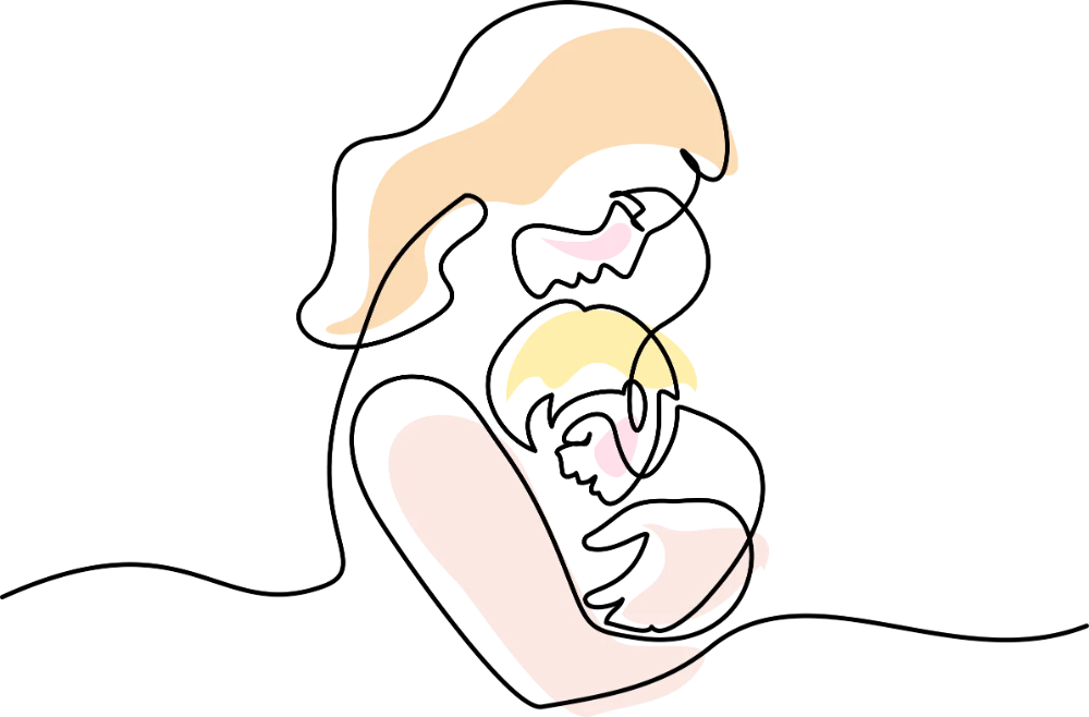 赤ちゃんとママのイラスト