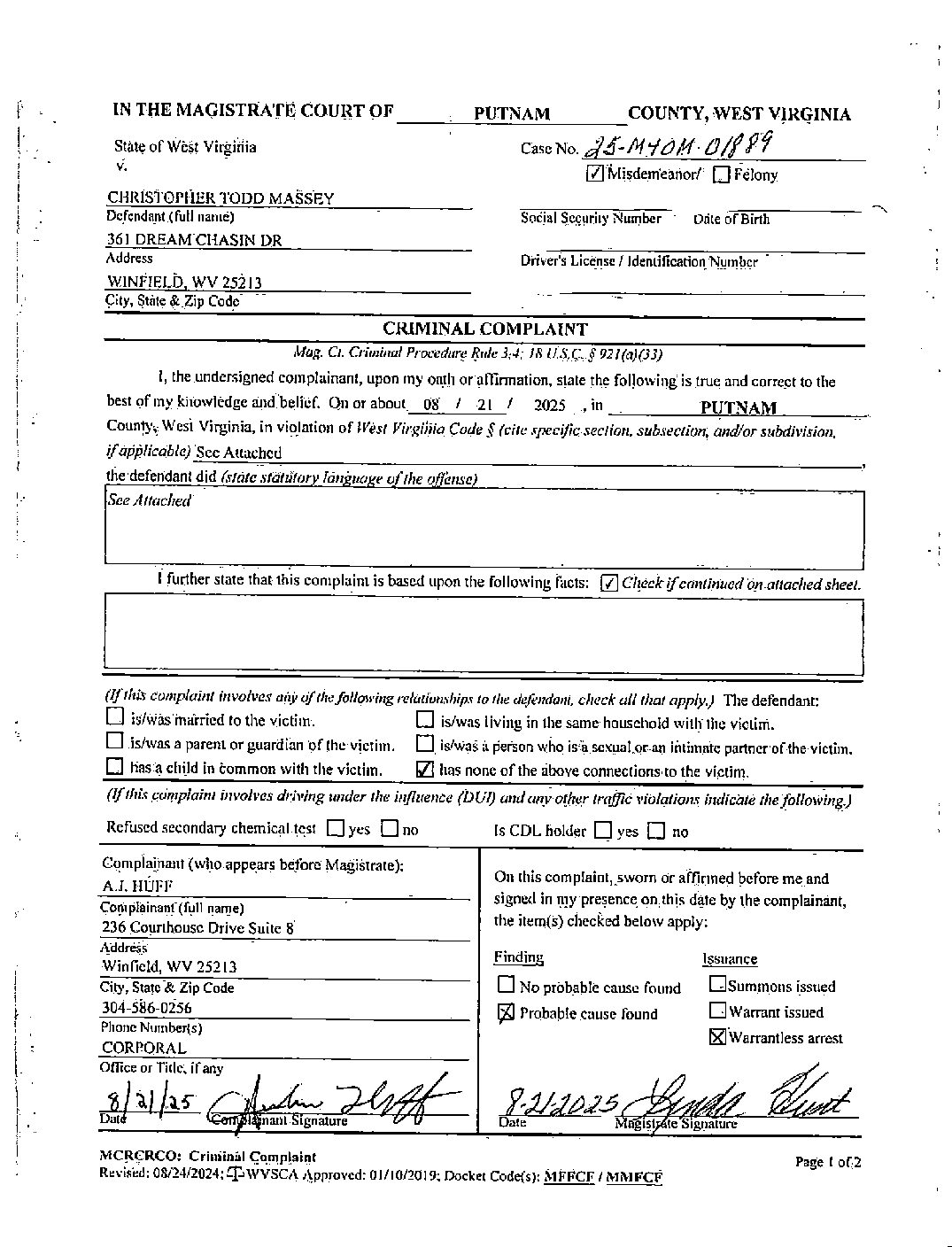 Massey_criminal_complaint - WV MetroNews