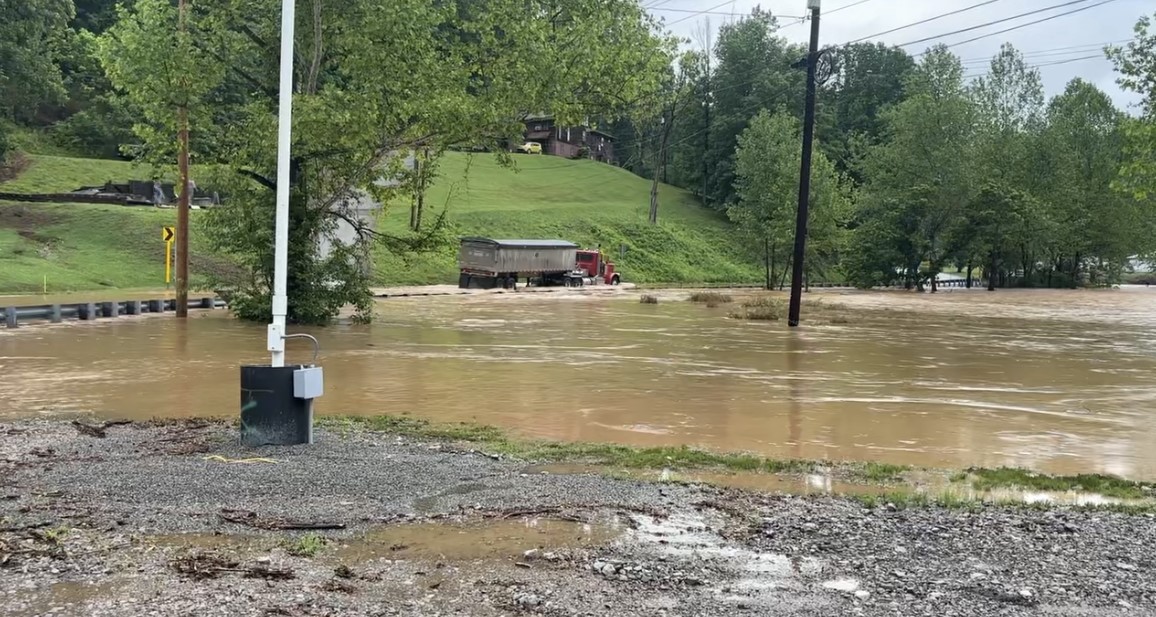 High water reported in central West Virginia