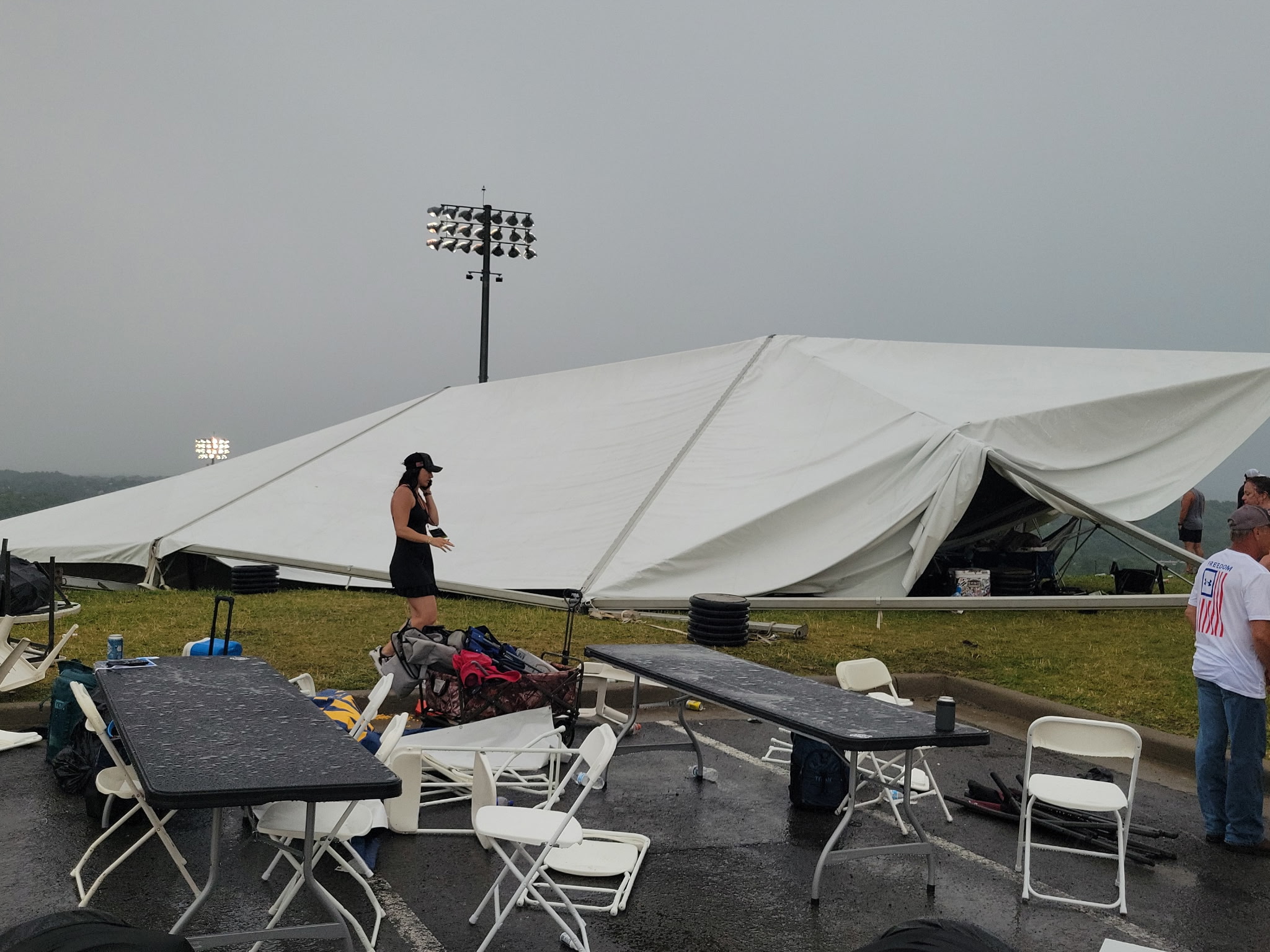 News Fans injured as storm rolls through Morgantown Tents topple over in wind. By Jeff Jenkins June 6, 2026 - 4:22 pm