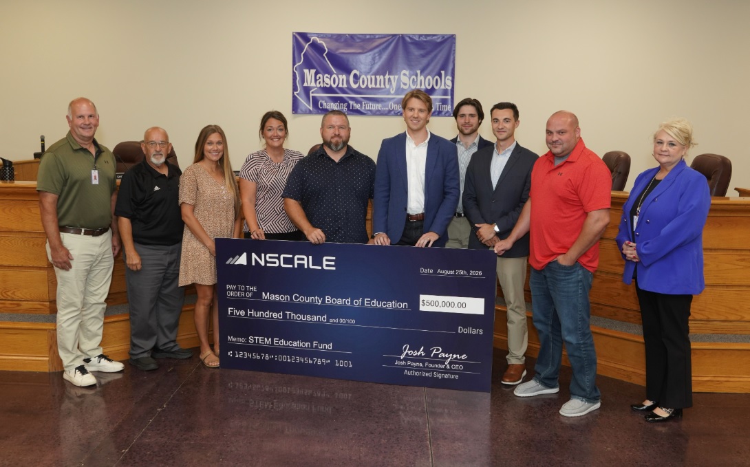 Nscale gives Mason County BOE $500,000 to establish training program for students