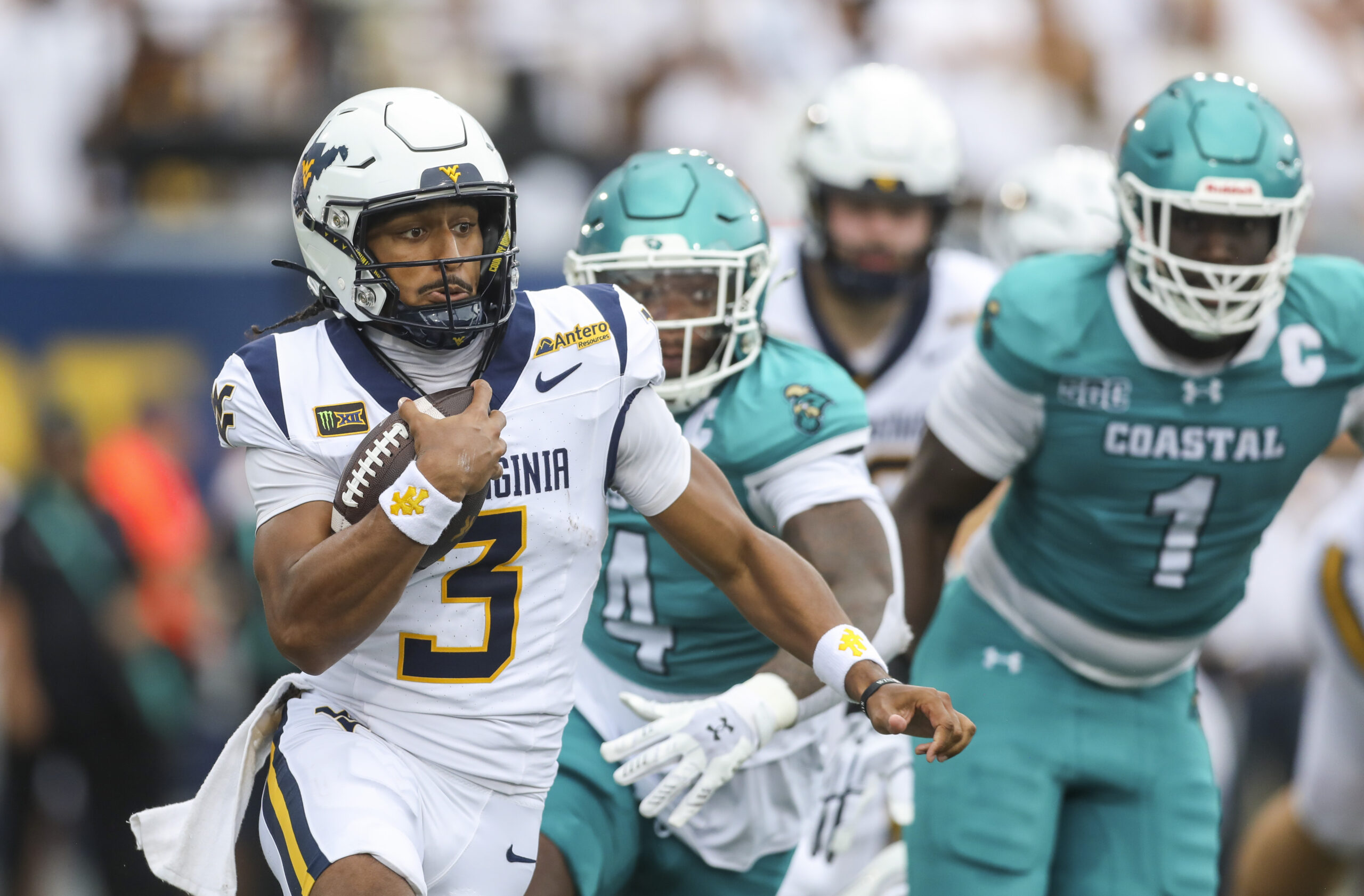 Tale of two halves: Mountaineers dominate first two quarters, hang on for 31-24 win over Coastal Carolina