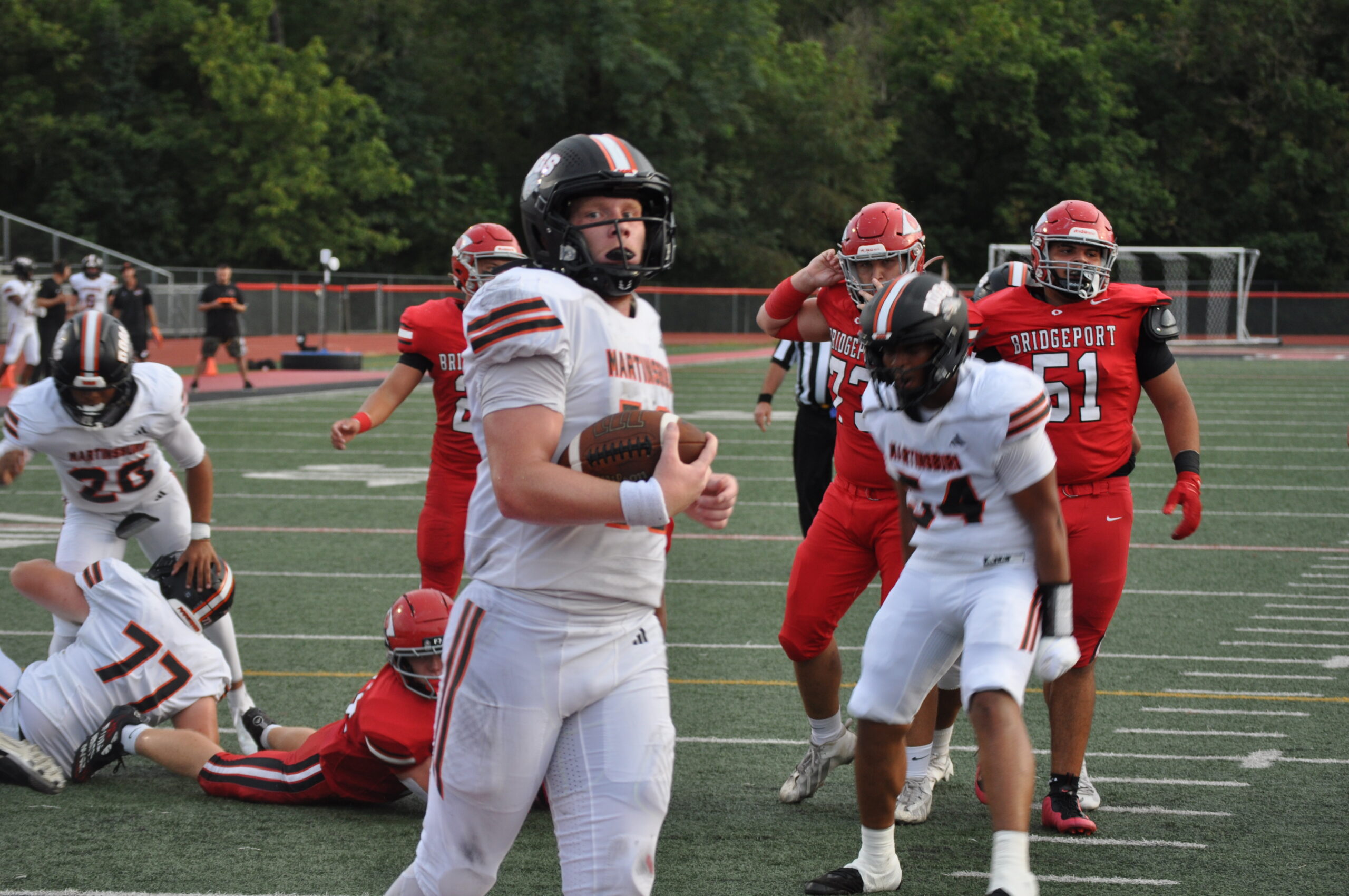 Martinsburg overcomes strong effort from Bridgeport for 35-21 victory
