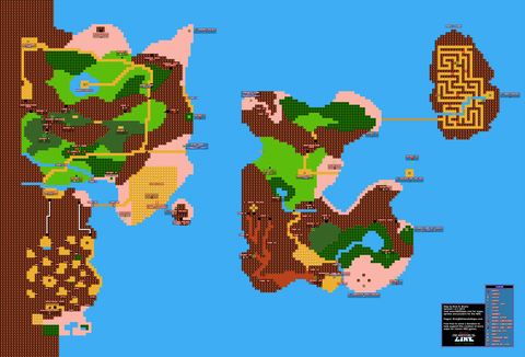 Zelda II The Adventure of Link map