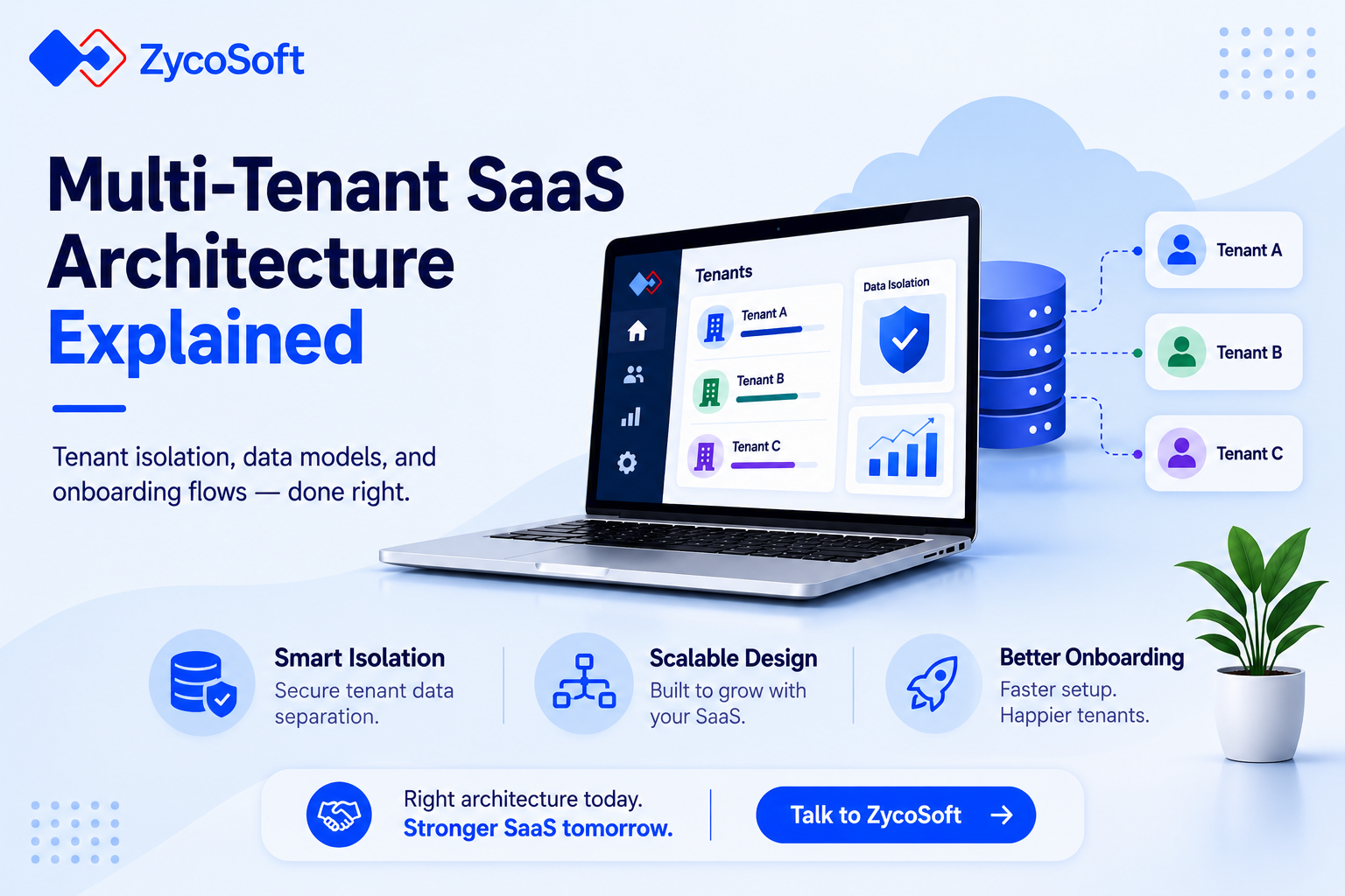 Multi-Tenant SaaS Architecture Explained: How to Structure Tenant Isolation, Data Models, and Onboarding Flows