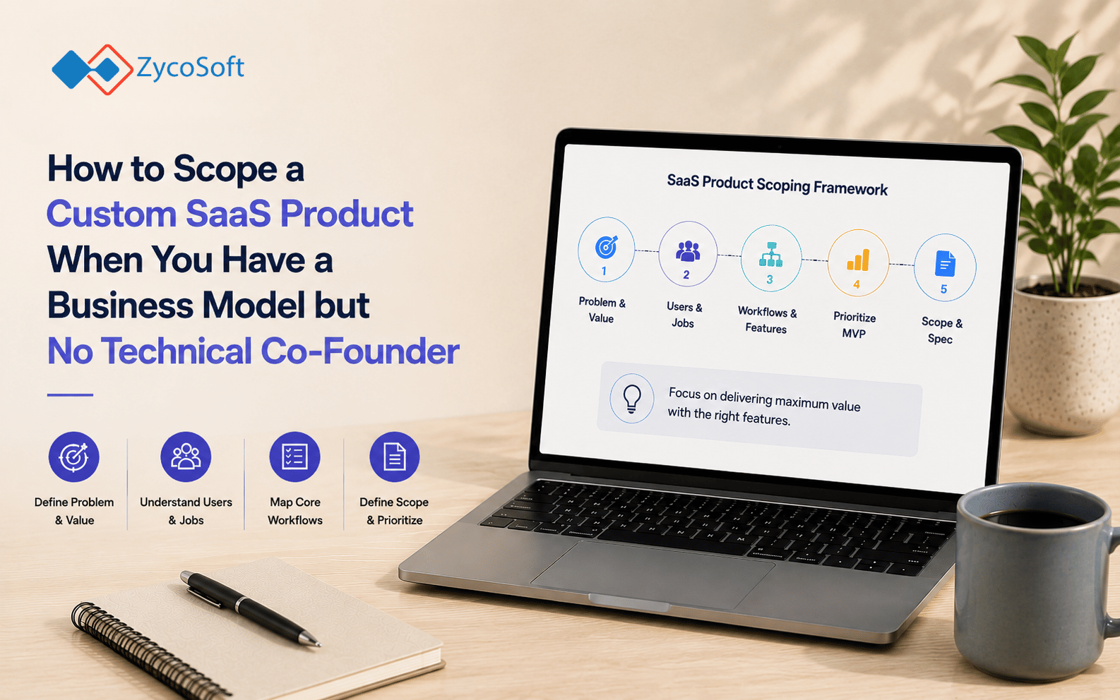 How to Scope a Custom SaaS Product When You Have a Business Model but No Technical Co-Founder