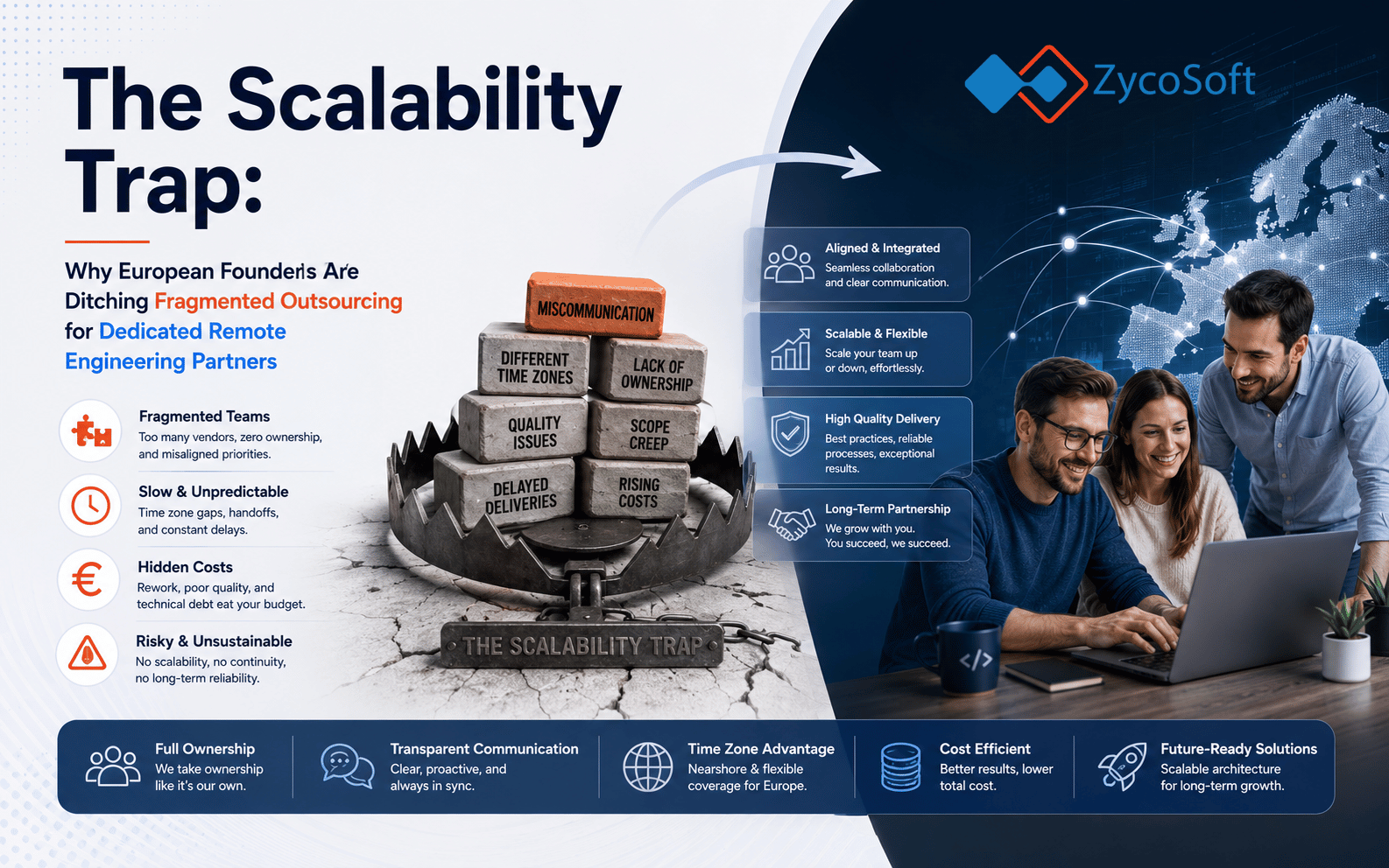 The Scalability Trap: Why European Founders Are Ditching Fragmented Outsourcing for Dedicated Remote Engineering Partners